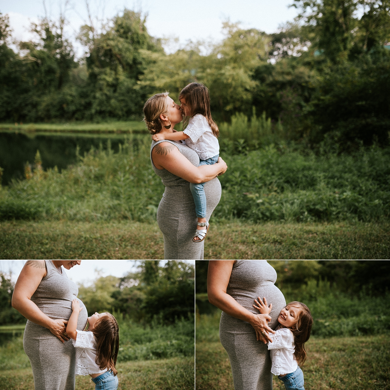 Mama and big sister during Seattle maternity session with Meg Newton Photography