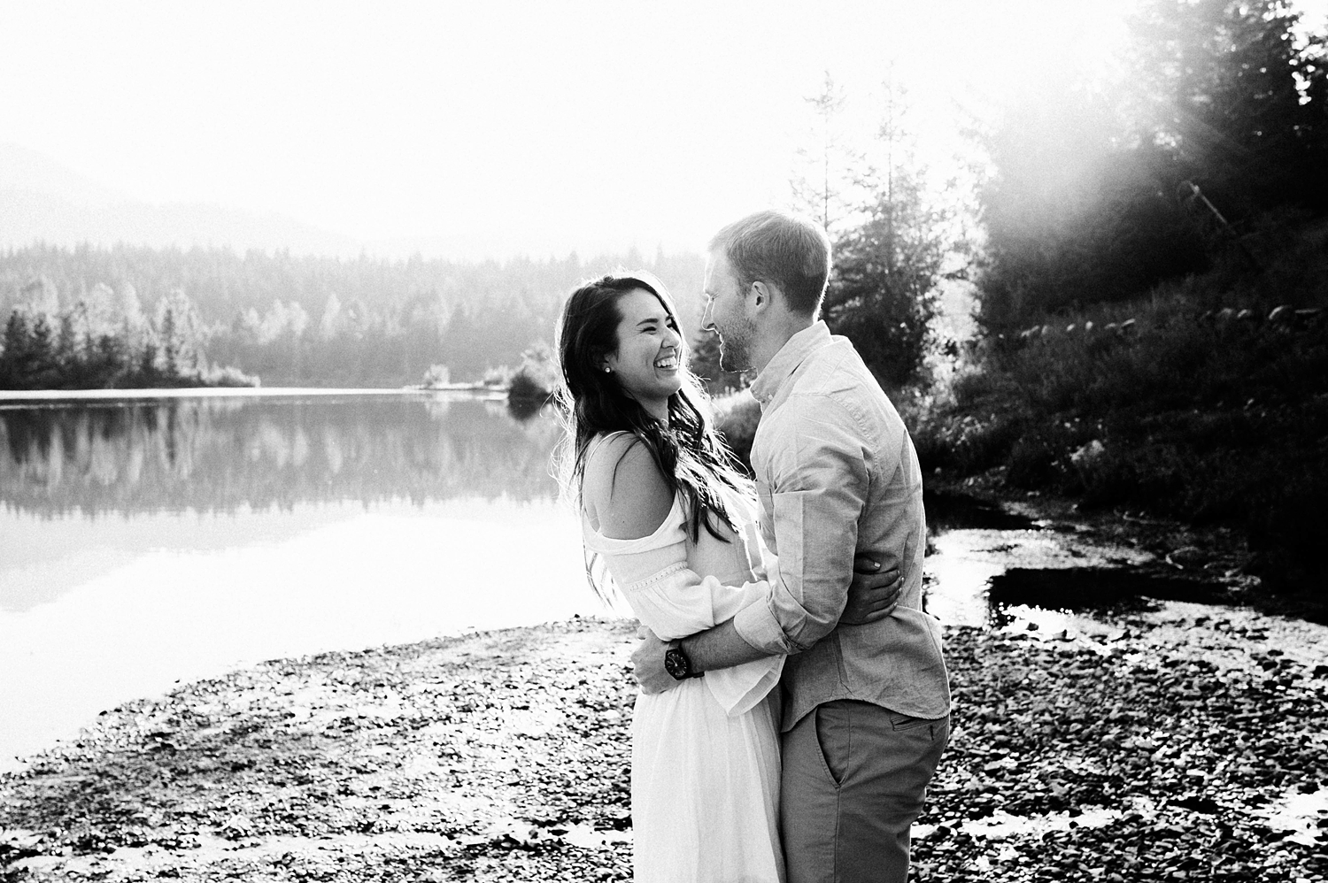 Seattle Wedding Photographer does engagement session at Gold Creek Pond | Meg Newton Photography 