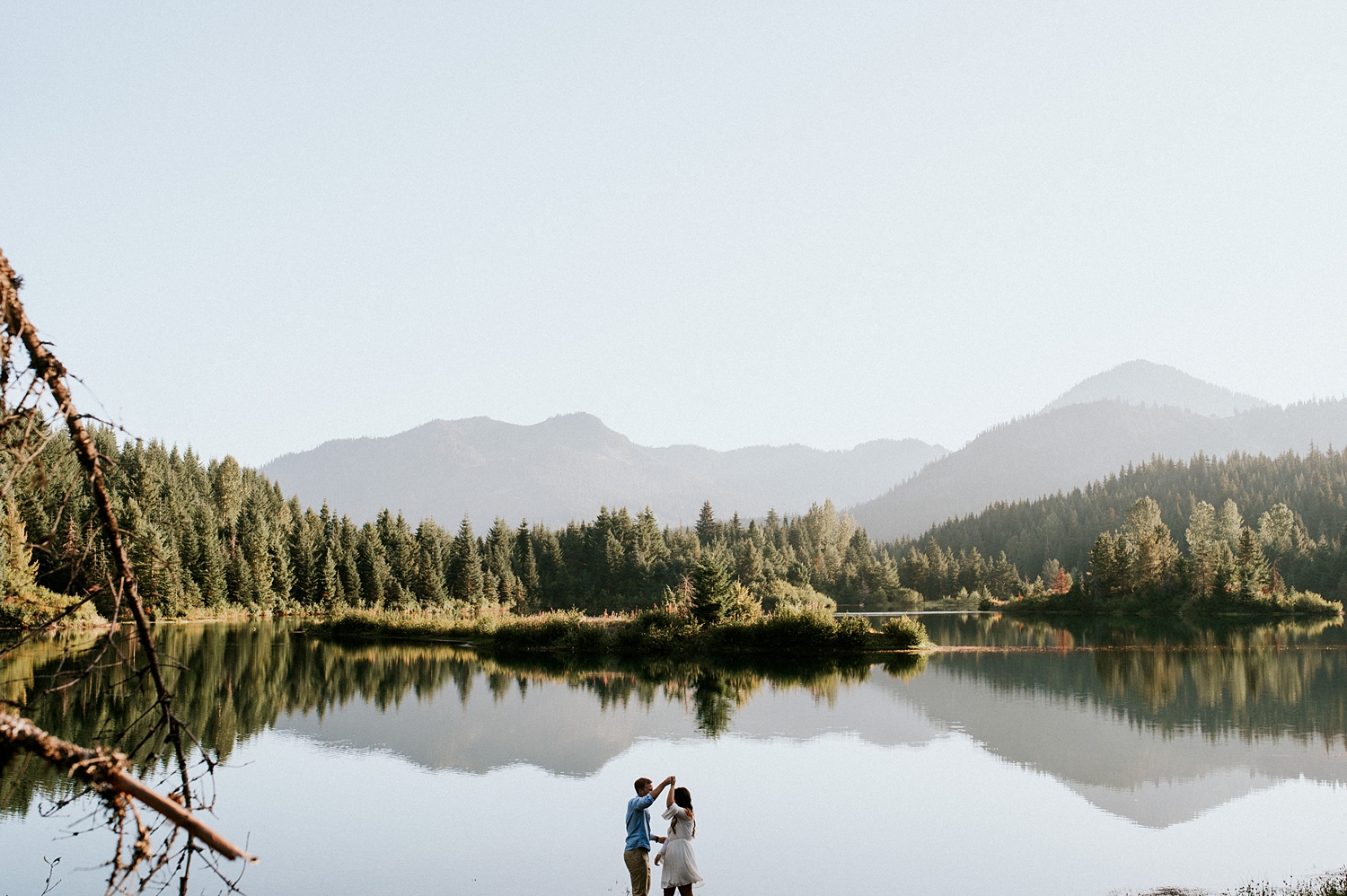 couple dancing together during Seattle engagement session | Meg Newton Photography