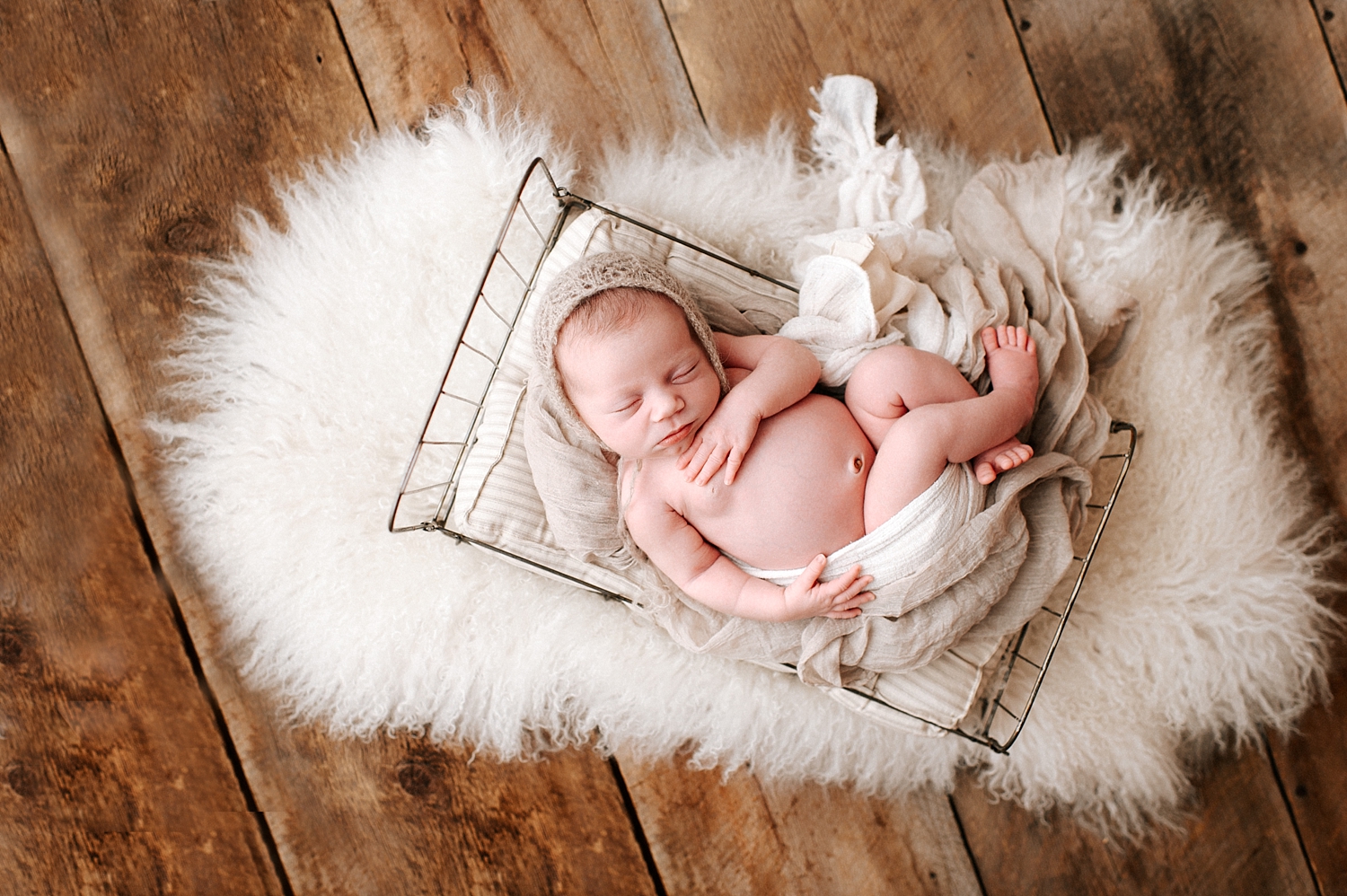 Posed newborn session in studio with Seattle Newborn Photographer, Meg Newton Photography 