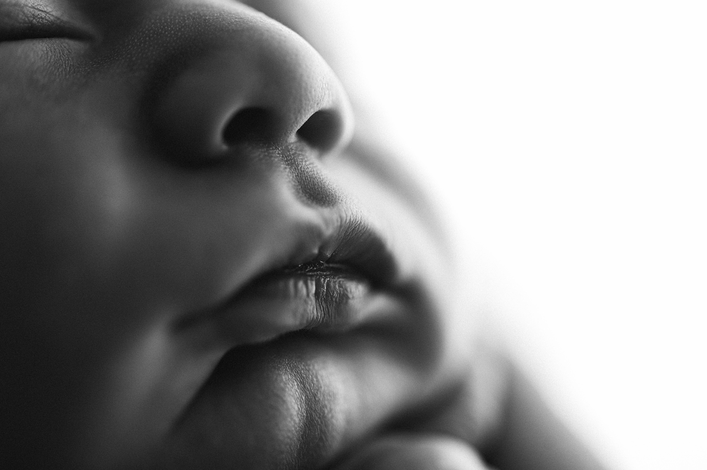 Macro shot of baby lips. Photo by Meg Newton Photography.